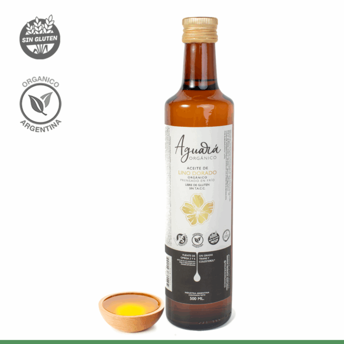 Aceite de Lino Orgánico Dorado 500ml.