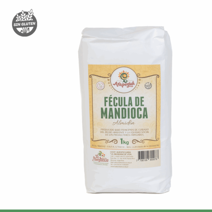 Fécula de Harina de Mandioca AGRO x 1 kg.
