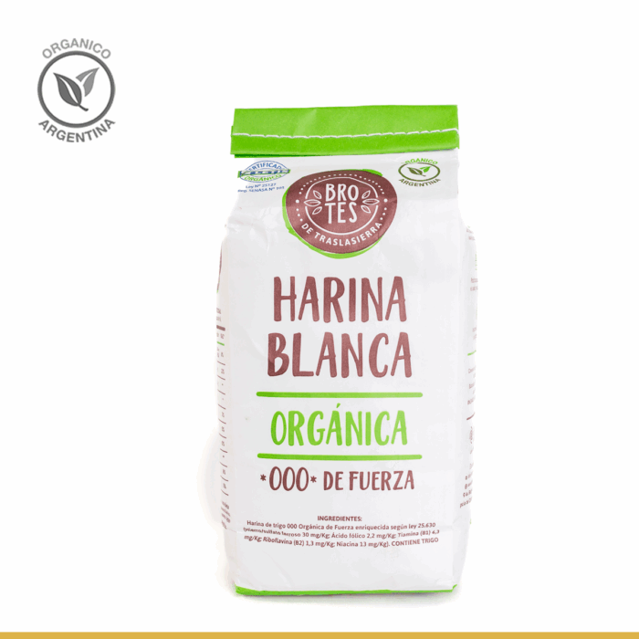 Harina Orgánica Blanca FUERZA 000 1kg - Brotes de Traslasierra