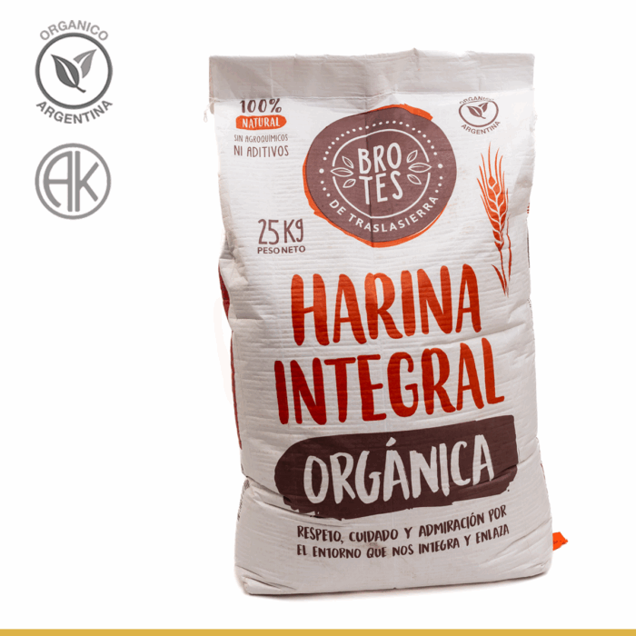 Harina Orgánica Tradicional 25kg - Brotes de Traslasierra