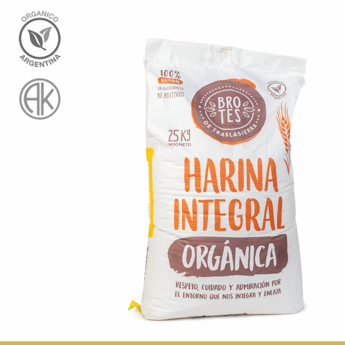 Harina Orgánica Fina 25kg - Brotes de Traslasierra